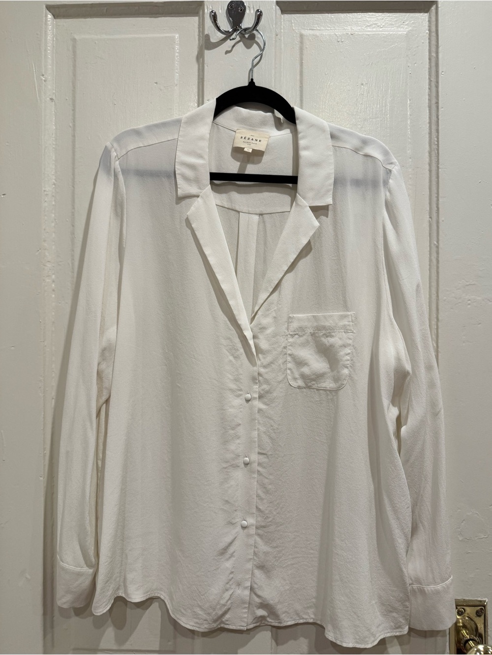 Sézane Florence Shirt, Ecru, 16 (France 48)